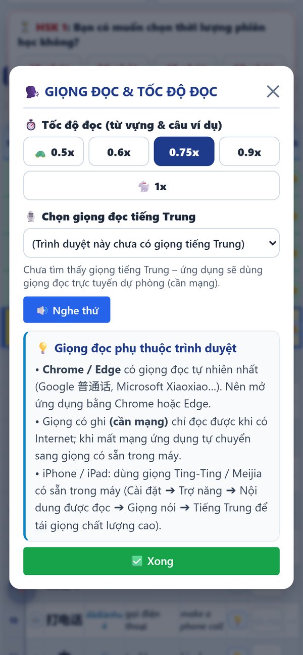 Giọng đọc và tốc độ